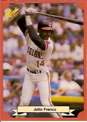 1988 Classic Red Baseball Cards        187     Julio Franco